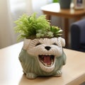 Cute Dog-shaped Planter With Lively Facial Expressions