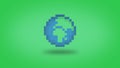 Green pixel earth background - high res wallpaper