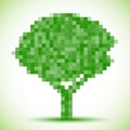 Green pixel tree