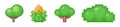 Green pixel trees in garden. Plants retro 8bit graphics for pc games and vector presentations Royalty Free Stock Photo