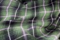 green plaid flannel fabric cloth