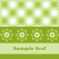 Green plaid flowercard Royalty Free Stock Photo