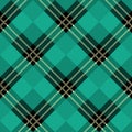 Green plaid tartan fabric texture seamless pattern. Vector illustration. eps10 Royalty Free Stock Photo