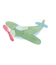 Green plane to fly watercolor