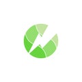 Green planet bolt energy nature symbol logo 