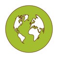green planet earth icon image Royalty Free Stock Photo