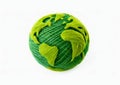 green planet earth on white background. globe model ,ai generated