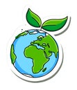 Green planet icon