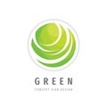 Green planet sphere concept logo design. Nature ecology logo symbol. Abstract circle shape sign. Earth day. Vector illustration Royalty Free Stock Photo