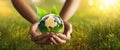 Green Planet in Your Hands. Environment Concept Royalty Free Stock Photo