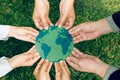 Green Planet in Your Hands. Save Earth. Environment Concept Royalty Free Stock Photo