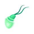 Green plankton with a translucent body. Vector illustration on white background.