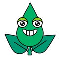 Green plant leaf cheerful emoticon icon