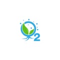 Green plant root o2 oxygen nature symbol logo vector Royalty Free Stock Photo