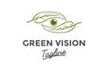 Green Plant Tree Leaf with Eye Camera Optic Vision Logo Design Vector Royalty Free Stock Photo