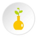 Green plant in a yellow vase icon circle