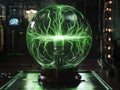 Green Plasma Ball Table Royalty Free Stock Photo