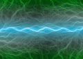 Green plasma lightning, abstract electricity background