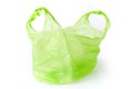 Green plastic bag isolated