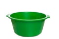 green plastic basin isolated on white background Royalty Free Stock Photo