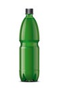 Green plastic bottle for beverages