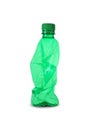 Green plastic bottle crushed Royalty Free Stock Photo