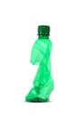 Green plastic bottle crushed Royalty Free Stock Photo