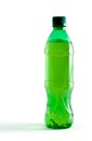 Green plastic bottle with a drink