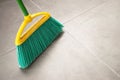 Green plastic broom Royalty Free Stock Photo