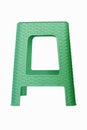 Green plastic chair isolated on white bsckground Royalty Free Stock Photo