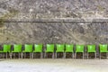 Green plastic chairs Royalty Free Stock Photo
