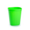 Green Plastic Cup on white background Royalty Free Stock Photo