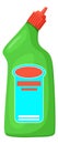 Green plastic detergent bottle. Household chemical container