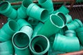 green plastic drainpipes Royalty Free Stock Photo