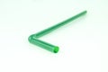 Green plastic drinking straw in ban concept Royalty Free Stock Photo