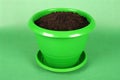 Green Plastic Flower Pots Royalty Free Stock Photo