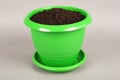 Green Plastic Flower Pots Royalty Free Stock Photo