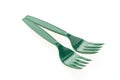 Green plastic forks Royalty Free Stock Photo