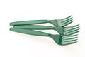 Green plastic forks Royalty Free Stock Photo