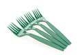 Green plastic forks Royalty Free Stock Photo