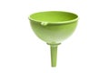 Green plastic funnel isolated on white Royalty Free Stock Photo
