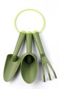 Green plastic garden tools