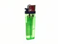 Green plastic gas lighter on white background Royalty Free Stock Photo