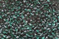 Green plastic granules