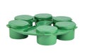 Green plastic joint boxes set with clipping path Royalty Free Stock Photo