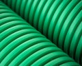 Green plastic pipes Royalty Free Stock Photo