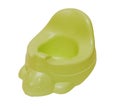 Green plastic potty isolated .