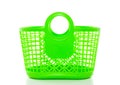 A green plastic shopping basket Royalty Free Stock Photo