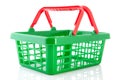Green plastic shopping basket Royalty Free Stock Photo