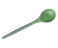 Green plastic spoon isolated on white background Royalty Free Stock Photo